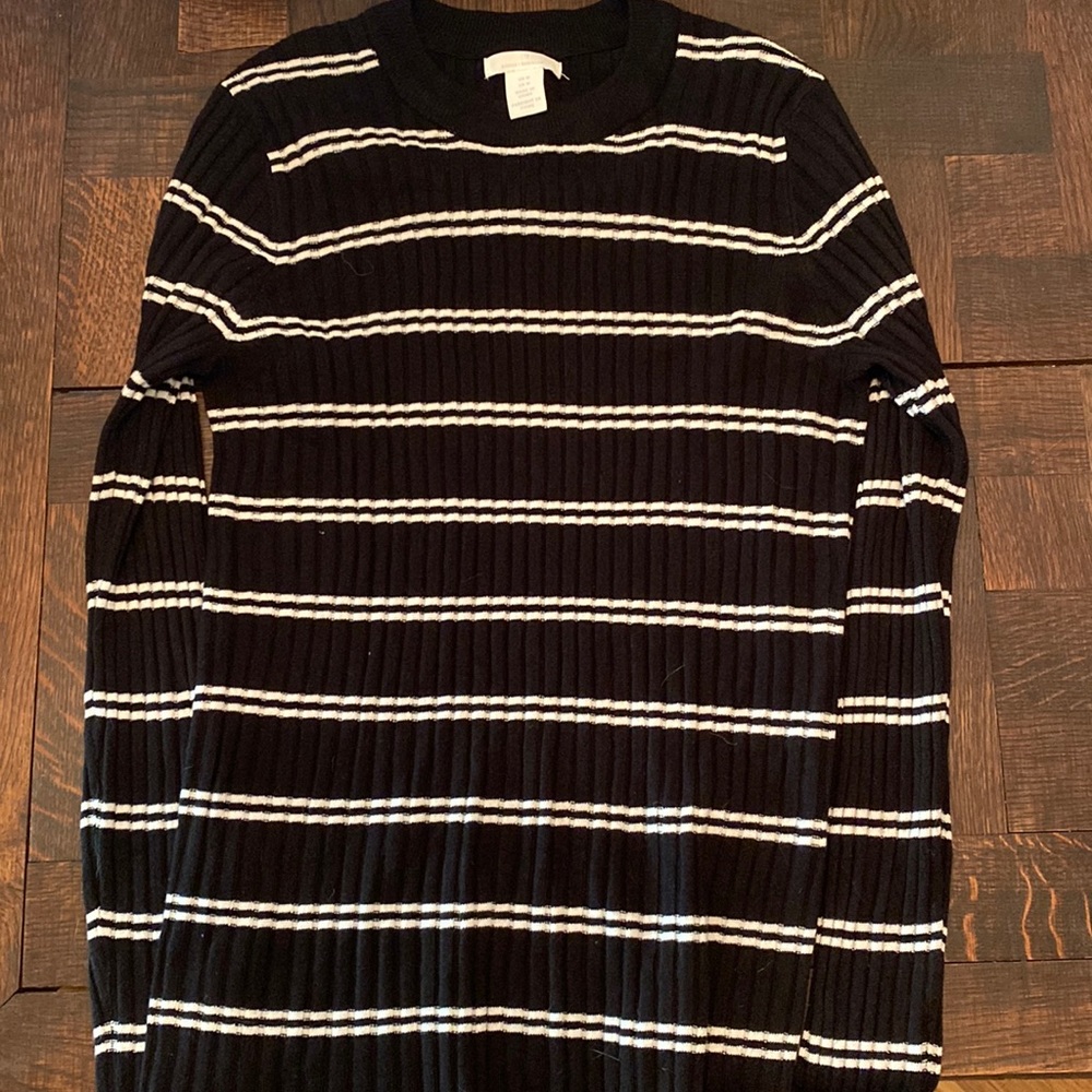 Black and white striped sweater